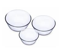 Lot de 3 bols en verre - cont 0,50l, dim 150x80mm, cont 1,30l - 190x95mm, cont 2,5l - 230x110mm - verre borosilicate -328 SIMAX