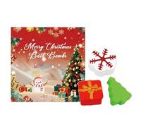 Lot de 3 bombes de bain de Noël, amusantes, faites à la main, avec boîte cadeau, motifs flocons de neige et sapin de Noël, pour les fêtes de Noël, les visites au spa, les soirées
