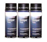 Lot de 3 bombes de peinture noire pour pare-chocs en plastique