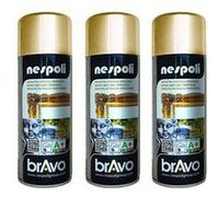 Lot de 3 bombes de peinture professionnelle Nespoli - chrome or