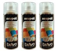 Lot de 3 bombes de peinture professionnelle Nespoli effet brillant vernis transparent