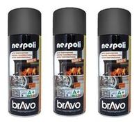 Lot de 3 bombes de peinture professionnelle Nespoli - haute température noir Noir