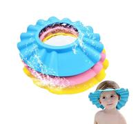 Lot de 3 bonnets de douche pour enfants et bébés - En silicone - Réglables - Protection contre le shampooing - Lavage des cheveux - Prise de sécurité bébé