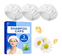 Lot de 3 bonnets de shampooing sans rinçage pour patients alités, personnes âgées, camping, sans rinçage, micro-ondes, sans eau, pour laver et conditionner les cheveux, jetables, hypoallergéniques