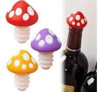Lot de 3 bouchons à vin en forme de champignon - Pour vin, champagne et bière - Bouchon hermétique avec joint d'étanchéité en silicone de qualité alimentaire - Idéal pour le vin rouge, le champagne et