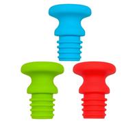 Lot de 3 bouchons à vin en silicone - 4,4 x 3,5 cm - Bouchon flexible décoratif pour champagne, soda, liqueur, bar, anniversaire, femme, amoureuse, entreprise