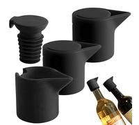 Lot de 3 bouchons de bouteille de vin - 5 x 3,8 cm - Bouchon de champagne réutilisable | Bouchon de vin hermétique en silicone | Ensemble de 3 pièces anti-fuite pour maison, bar, restaurant, vacances