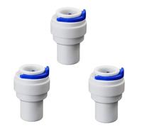 Lot de 3 bouchons de tuyau en polyéthylène de 0,95 cm avec joint à connexion rapide OD pour filtre à eau osmose inverse RO, distributeur de boissons et systèmes de filtration/purification de l'eau