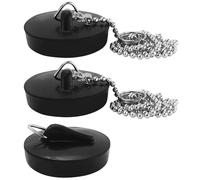 Lot de 3 bouchons de vidange universels, chaîne à billes en acier inoxydable avec crochets pour évier de cuisine, salle de bain, bouchon de vidange