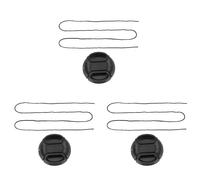 Lot de 3 bouchons d'objectif universels à pincement central de 49 mm pour appareil photo reflex numérique