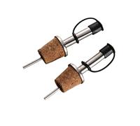 Lot de 3 bouchons verseurs en acier inoxydable pour bouteille de vin - Bec verseur d'huile d'olive - Bouchon en liège - Bouchon étanche - Outils de cuisine - Décanteur (argenté)