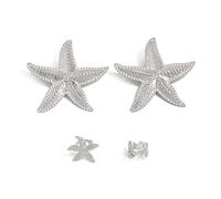Lot de 3 boucles d'oreilles en forme de fleur dorée pour femme - En métal - Avec clips d'oreilles - Style océan - Boucles d'oreilles d'elfe - Pour l'été et la plage, adjustable, Métal, Pas de gemme