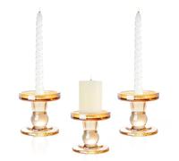 Lot de 3 bougeoirs en Verre pour Bougies piliers, Bougies décoratives pour événements Formels, Mariage, église, Vacances, décoration de Table