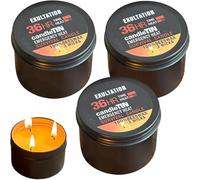 Lot De 3 Bougie Longue Durée Survie, Lampe À 3 Mèches Bougies D'urgence En Cas De Catastrophe, Lampe3 Mèches 36 Heures, Décoration Maison & Lumière Secours Pour Camping, Pêche Et Survie