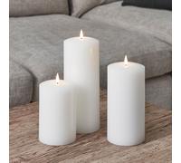 Lot de 3 Bougies Cierges Blanches TruGlow®