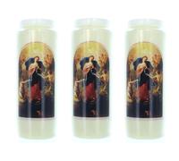 Lot de 3 Bougies de Neuvaine de Marie qui défait les noeuds 17,5 cm - Bougie Neuvaine - Culte Chrétien en Cire végétale