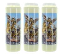 Lot de 3 Bougies de Neuvaine Saint Michel 17,5 cm - Bougie Neuvaine - Culte Chrétien en Cire végétale
