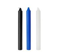 Lot de 3 bougies ésotériques pour rituel de protection, noir, blanc et bleu, 20 cm x 2 cm, nettoyage énergétique, éloigner les mauvaises vibrations (protection)