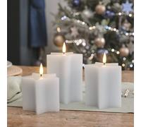 Lot de 3 Bougies LED en Forme d'Étoile avec Télécommande