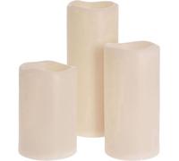 Lot de 3 Bougies LED IP44 Ivoire