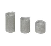 Lot de 3 Bougies LED "Paillettes" 10cm Argent