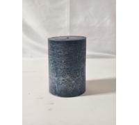 Lot de 3 bougies parfumées au tabac et à la vanille avec noyau en coton faites à la main, durée de combustion de plus de 50 heures | 1 bougie pilier bleu marine pour décoration d'intérieur, salle de