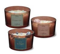 Lot de 3 bougies parfumées avec pierre 18h L'APOTHICAIRE à la cire de paraffine