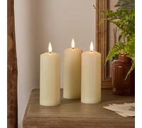 Lot de 3 Bougies Piliers Fins TruGlow® à LED