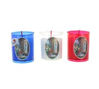 Lot de 3 bougies votives de Lourdes 6cm durée 20h - Bougie Votive - Culte Chrétien en Cire végétale