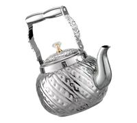 Lot de 3 bouilloires ergonomiques martelées 1,2/1,6/2 L - Résistantes à la rouille - Chauffage rapide - Pour cuisine - Plaqué or - Anti-traces de doigts