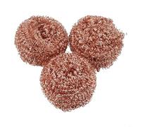 Lot de 3 boules à récurer en fil de cuivre pour usage intensif de nettoyage de buse en fer