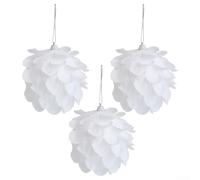 Lot de 3 boules de Noël sur le thème de l'hiver pour intérieur et extérieur (A)
