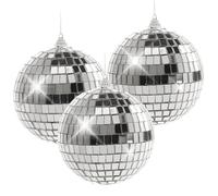 Lot de 3 boules disco décoratives, diamètre : 10 cm, effets uniques de lumière et d'ombre pour sapin de Noël, fêtes, mariages et décorations