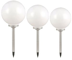 Lot de 3 Boules Solaires LED Eclairage Extérieur Lampes Spot Blanc IP44 Chemin Cour Jardin