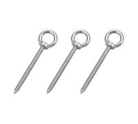 Lot de 3 Boulons à Œil en Acier Inoxydable 304, Crochets à Œil Autotaraudeurs M10 x 60 pour Attaches en Bois, Hamac, Balançoire, Chaise de Yoga