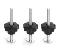 Lot de 3 boulons et boutons de rail en T M8 x 100 avec rondelles pour gabarit de travail du bois et montage de fixation