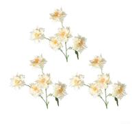 Lot de 3 bouquets de chrysanthèmes artificiels avec flammes naturelles pour décoration d'arche de mariage, salon et photographie en studio (champa)