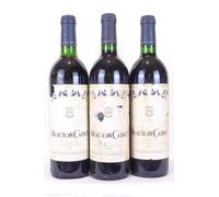 lot de 3 bouteilles bordeaux mouton cadet philippe de rothschild rouge 1990 - bordeaux
