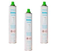 Lot de 3 bouteilles cylindriques Aspares pour réservoir d'isobutane SKL R600A (420 g)