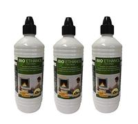 Lot de 3 bouteilles de 1 l de cheminée au gel éthanol Cheminée murale Gel bioéthanol