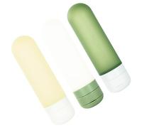 Lot de 3 bouteilles de voyage en silicone multi-usages rechargeables pour produits de toilette, shampooing, liquide