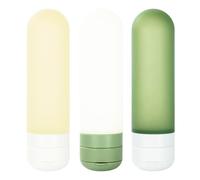 Lot de 3 bouteilles de voyage en silicone pour remplir les bouteilles vides pour cosmétiques, shampooing, etc