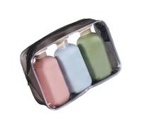 Lot de 3 bouteilles de voyage portables 100/200/300 ml étanches pour lotions, shampooings et après-shampoings