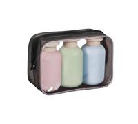 Lot de 3 bouteilles de voyage portables 100/200/300 ml étanches pour lotions, shampooings et après-shampoings