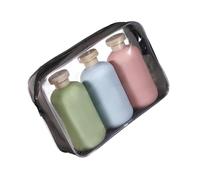 Lot de 3 bouteilles de voyage portables 100/200/300 ml étanches pour lotions, shampooings et après-shampoings