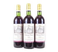 lot de 3 bouteilles graves château olivier grand cru classé rouge 1981 - bordeaux