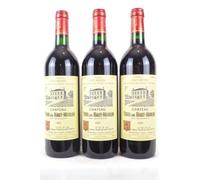 lot de 3 bouteilles haut-médoc château tour du haut-moulin cru bourgeois rouge 1993 - bordeaux