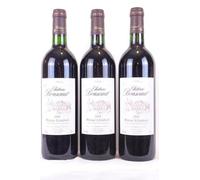 lot de 3 bouteilles pessac-léognan château bouscaut grand cru classé rouge 2000 - bordeaux
