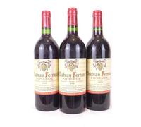 lot de 3 bouteilles pomerol château ferrand rouge 1976 - bordeaux