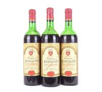 lot de 3 bouteilles saint-émilion château fonrazade grand cru rouge 1975 - bordeaux